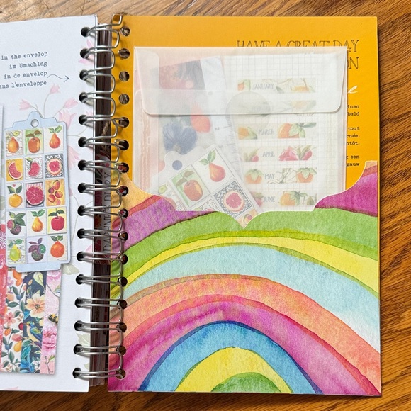 2026 Floral Spiral Journal Notebook - Blue with Orange Poppy - Picture 5 of 7